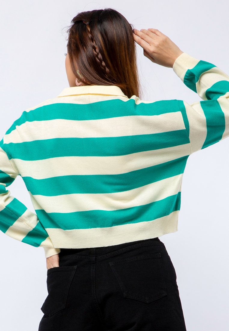 Striped Long Sleeve Polo Shirt