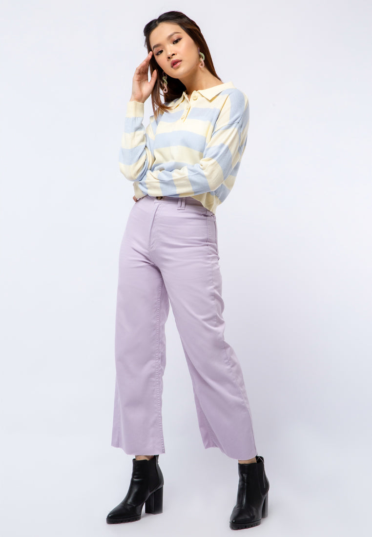 Striped Long Sleeve Polo Shirt