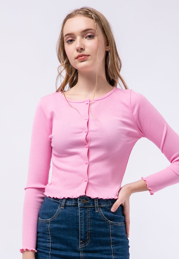 Crop Rib Cardigan