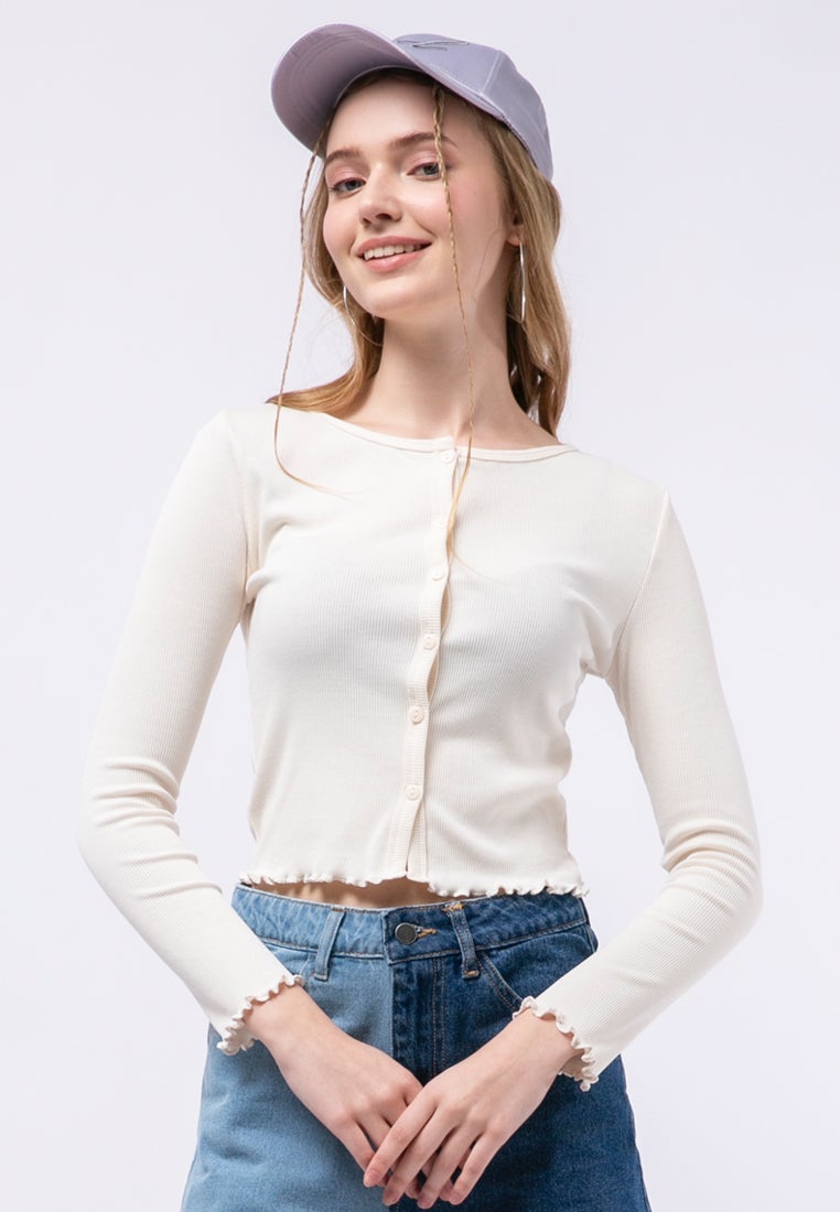 Crop Rib Cardigan