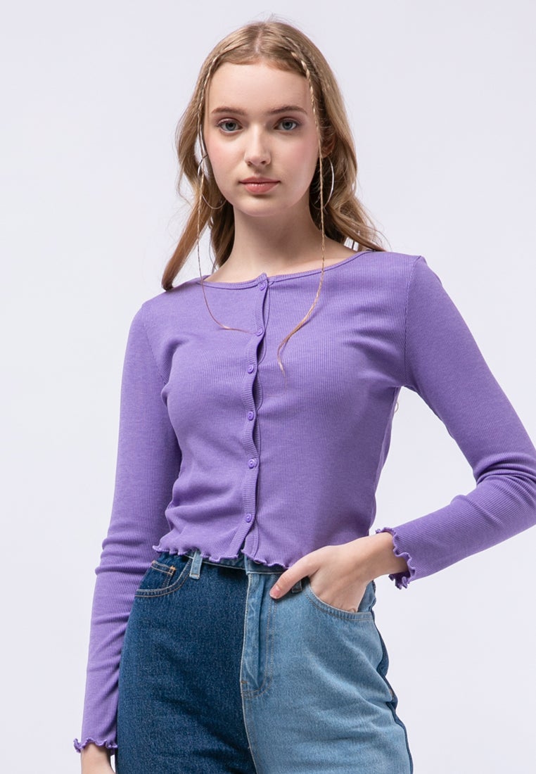 Crop Rib Cardigan