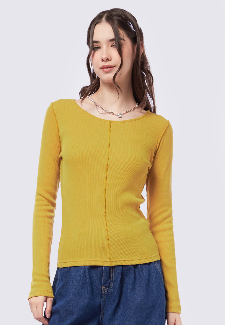 Overlocked Long Sleeve Top