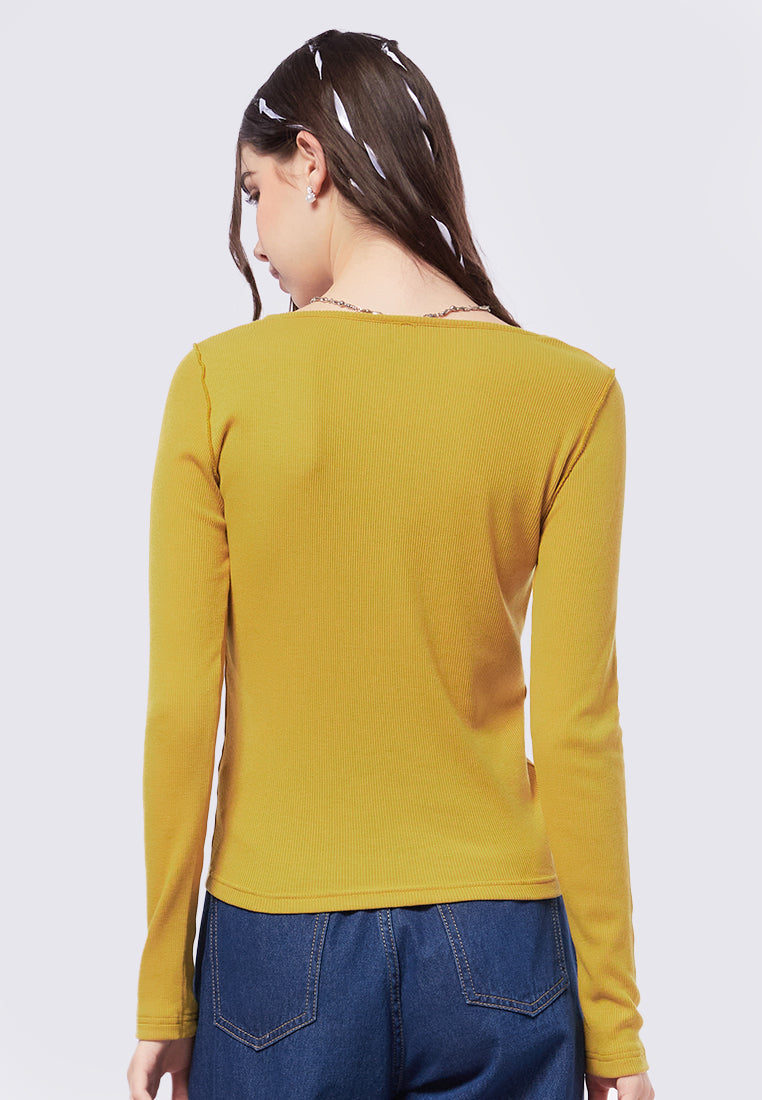 Overlocked Long Sleeve Top