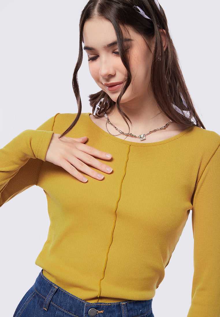 Overlocked Long Sleeve Top