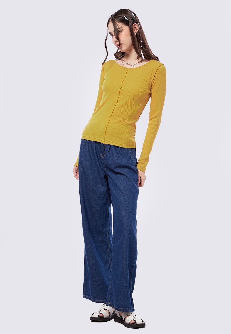 Overlocked Long Sleeve Top