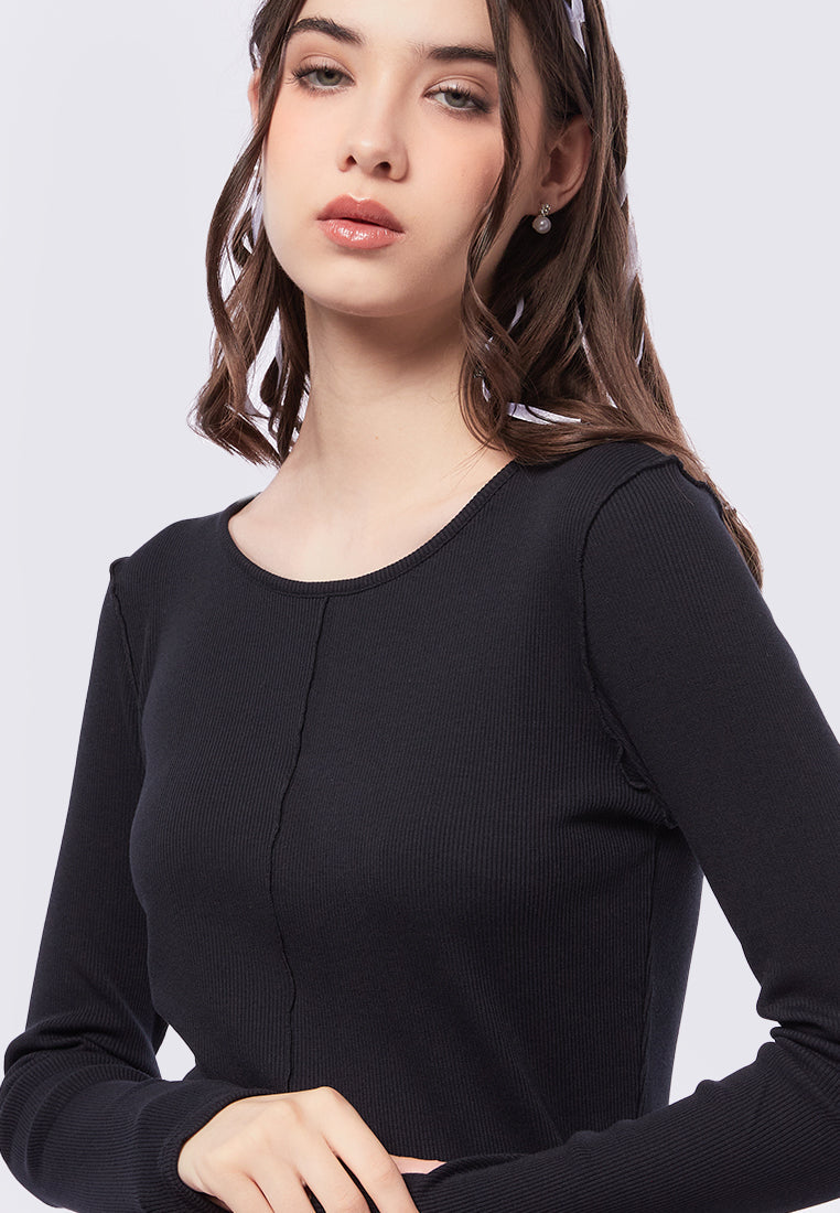 Overlocked Long Sleeve Top