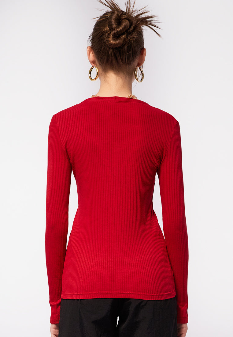 Long Sleeve Ribbed Top