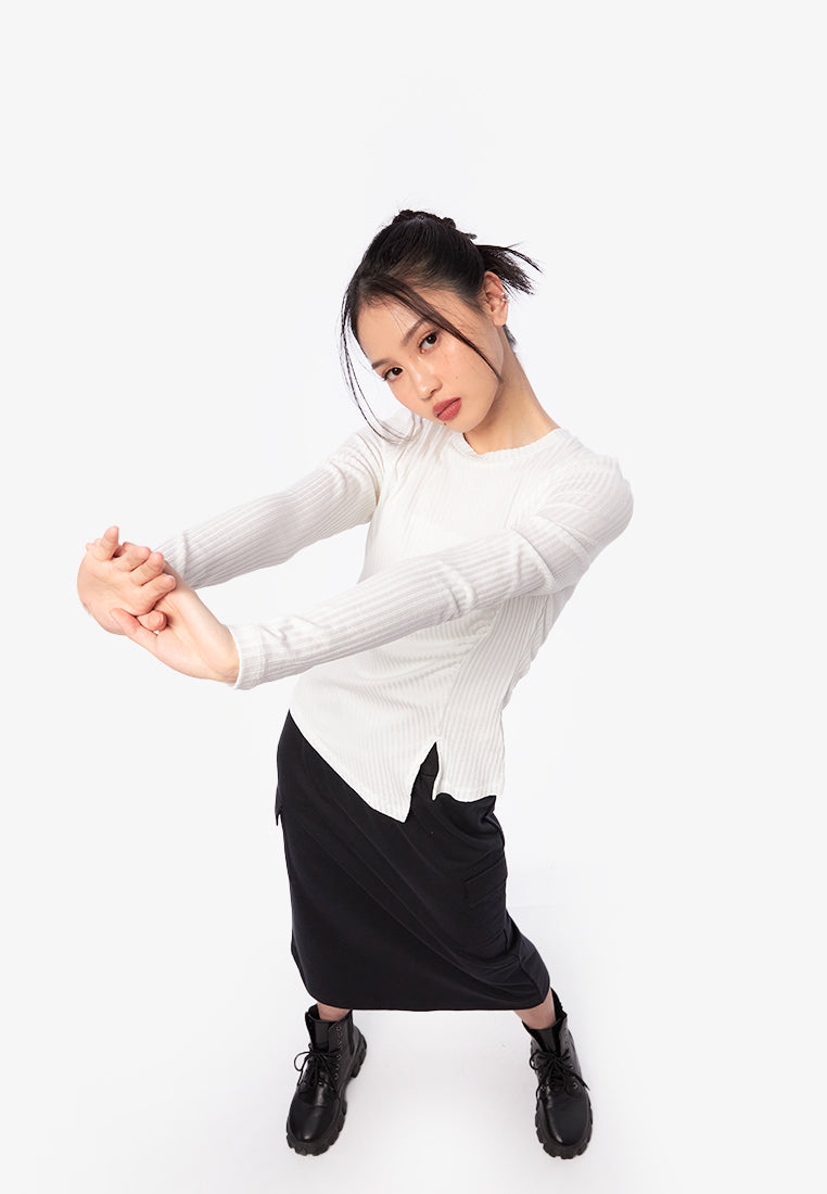 Side Ruched Long Sleeve Top
