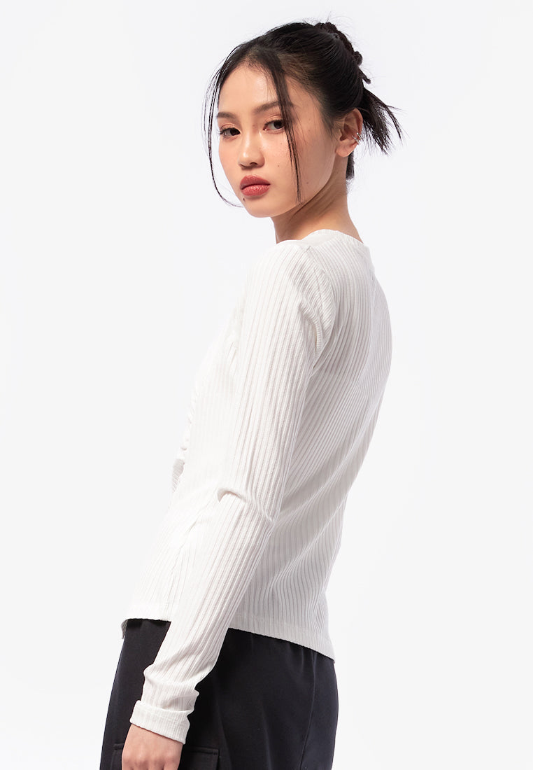 Side Ruched Long Sleeve Top