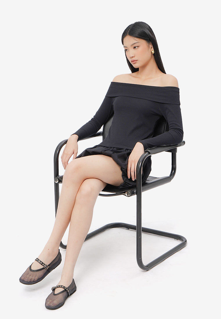 Off Shoulder Long Sleeve Top