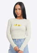 Fruit Embroidery Long Sleeve Top