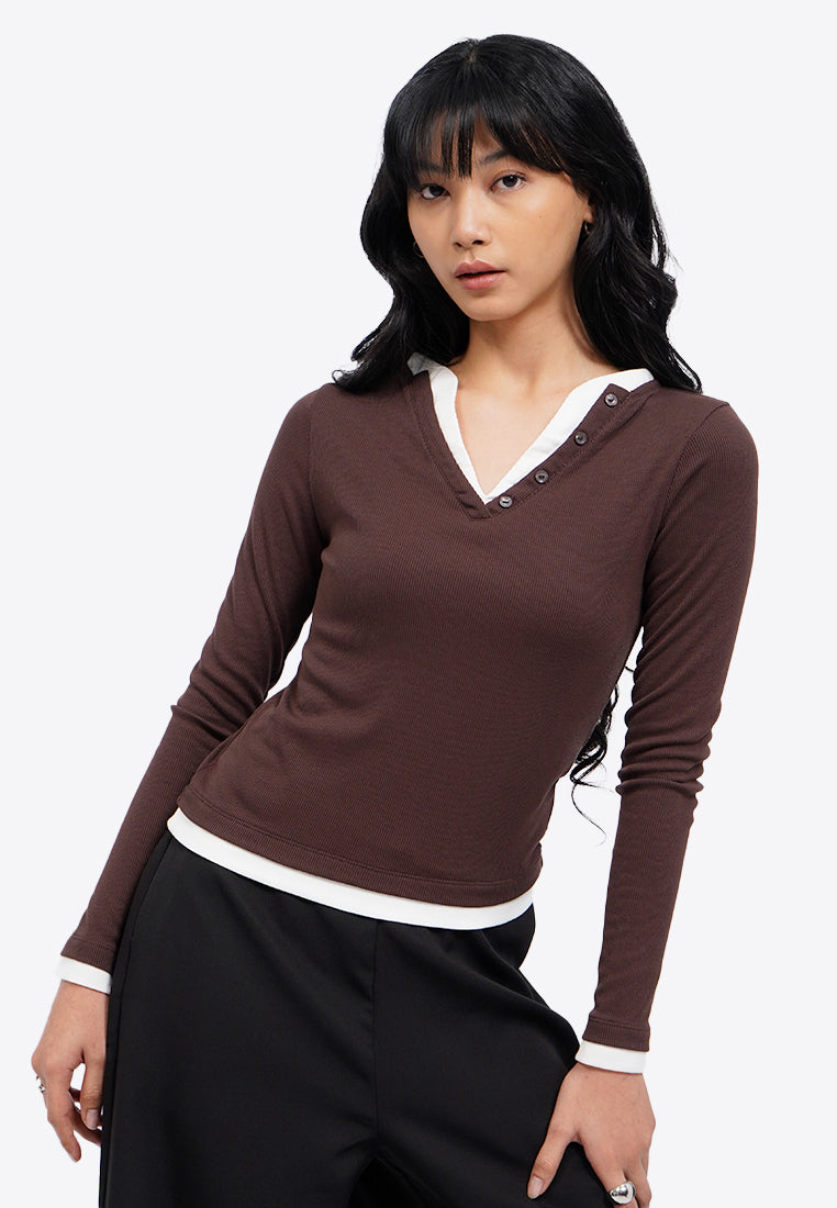 Double Layer Long Sleeve Top
