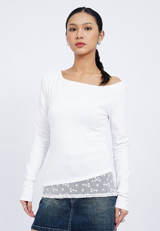 Long Sleeve Top with Lace Details