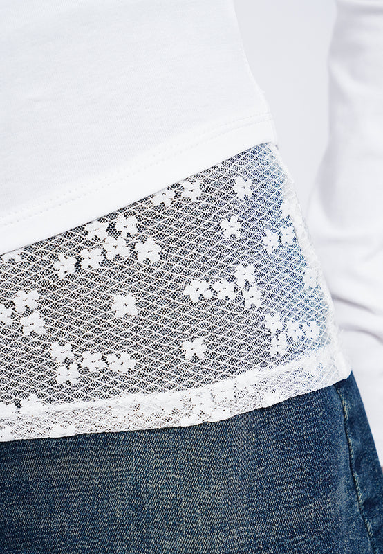 Long Sleeve Top with Lace Details