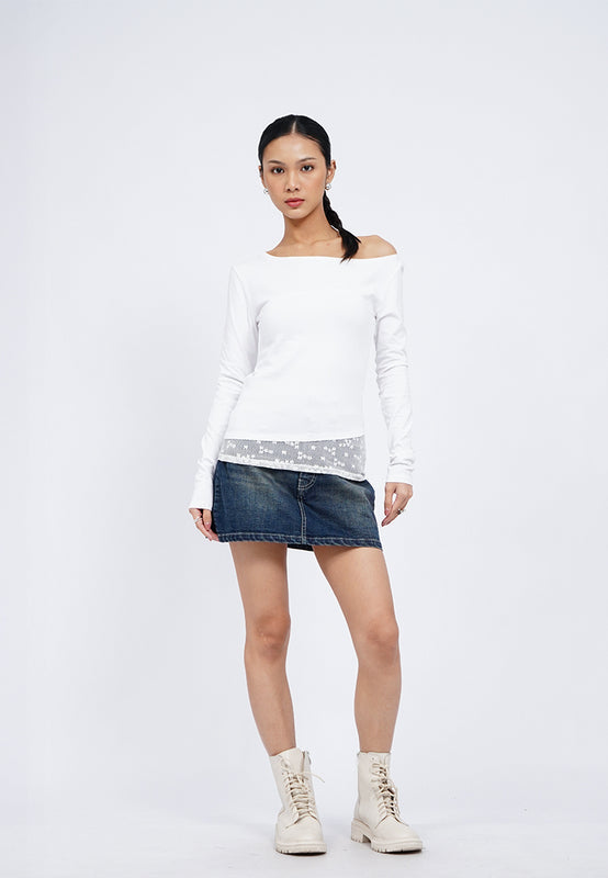 Long Sleeve Top with Lace Details