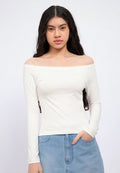 Off Shoulder Long Sleeve Lace Top