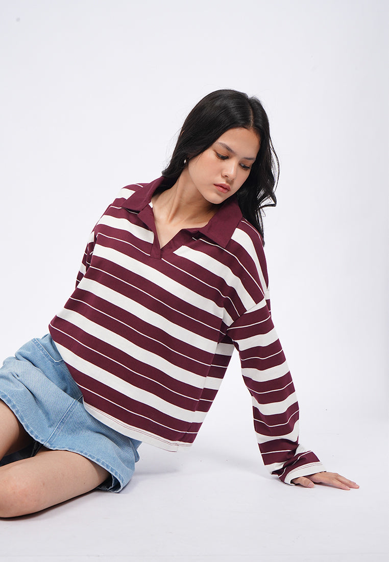 Long Sleeve Stripes Rugby T-Shirt