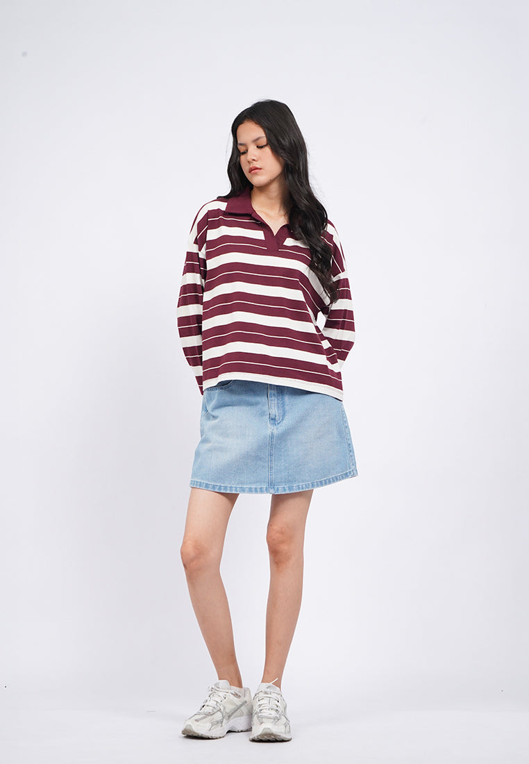 Long Sleeve Stripes Rugby T-Shirt