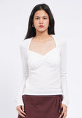 Textured Long Sleeve Knit Top
