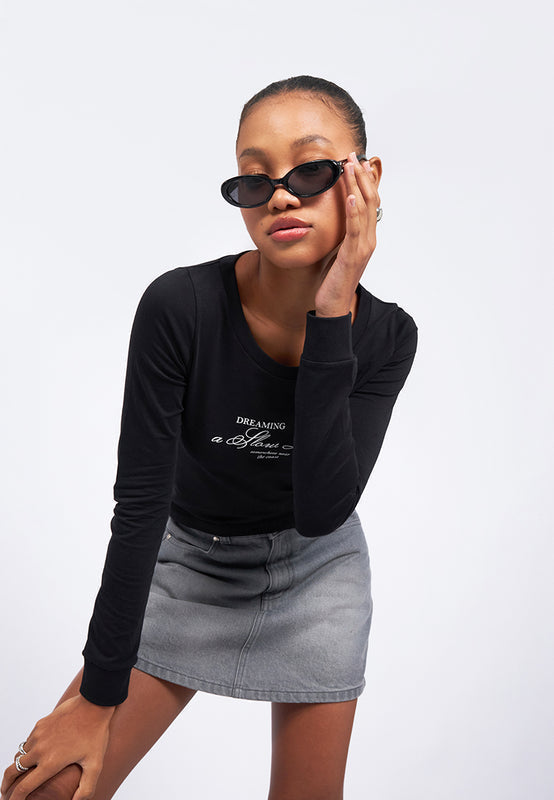 Scoop Neck Long Sleeve Top