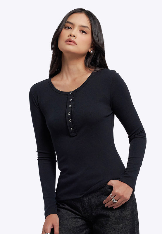Button Up Long Sleeve Top