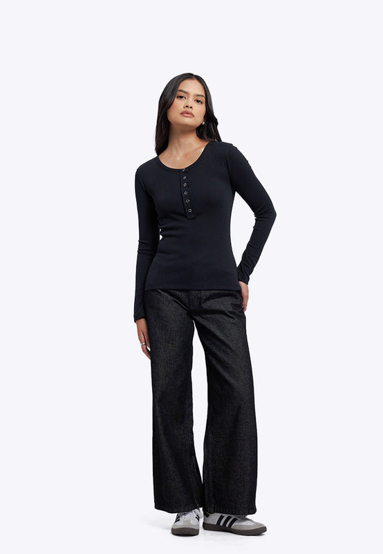 Button Up Long Sleeve Top