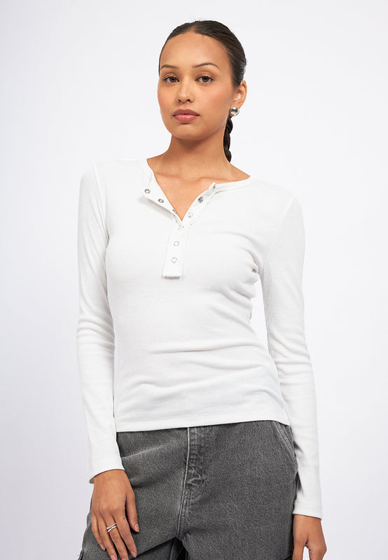 Button Up Long Sleeve Top