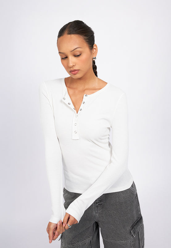 Button Up Long Sleeve Top