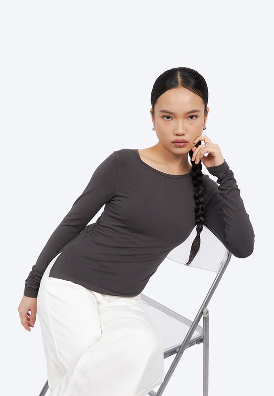 Long Sleeve Asymmetric Top