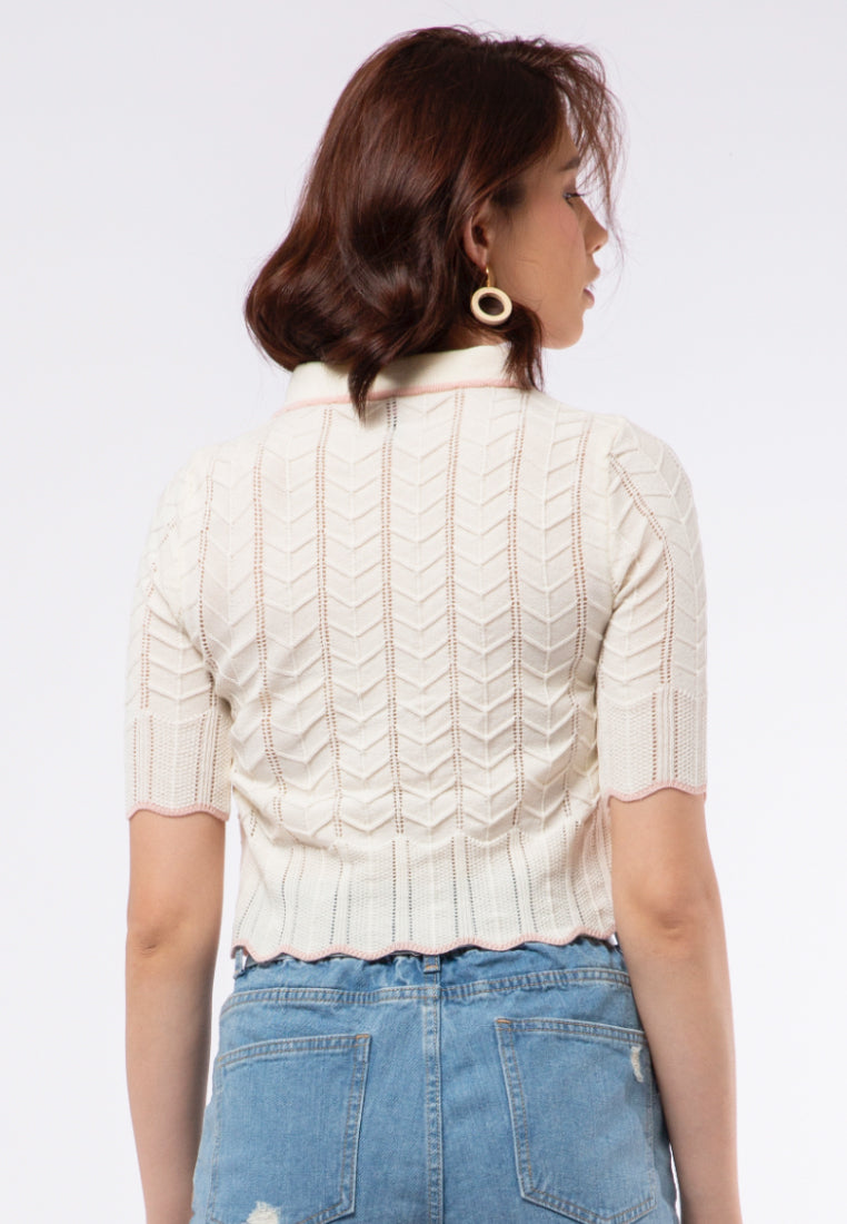Contrasting Trim Knit Top