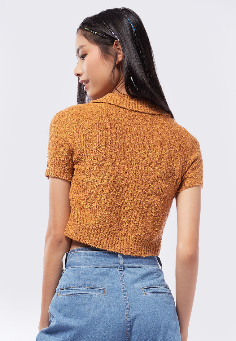 Polo Top with Shell Button Details