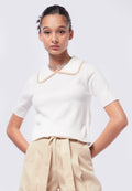 Oversized Collar Knit Top