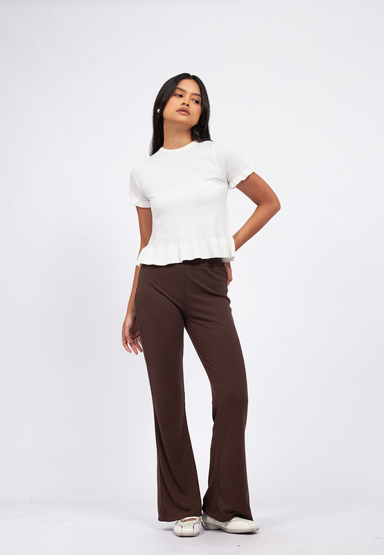 Textured Peplum Knit Top