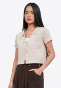 Open Work Floral Knit Top