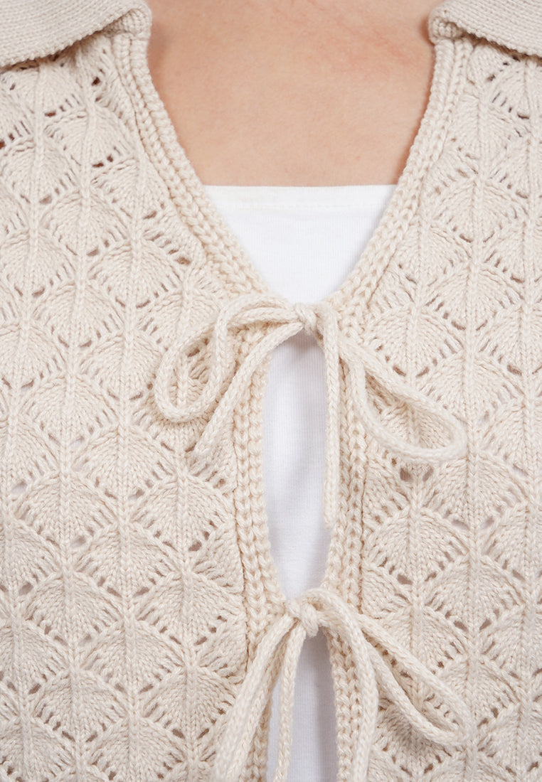 Open Work Floral Knit Top