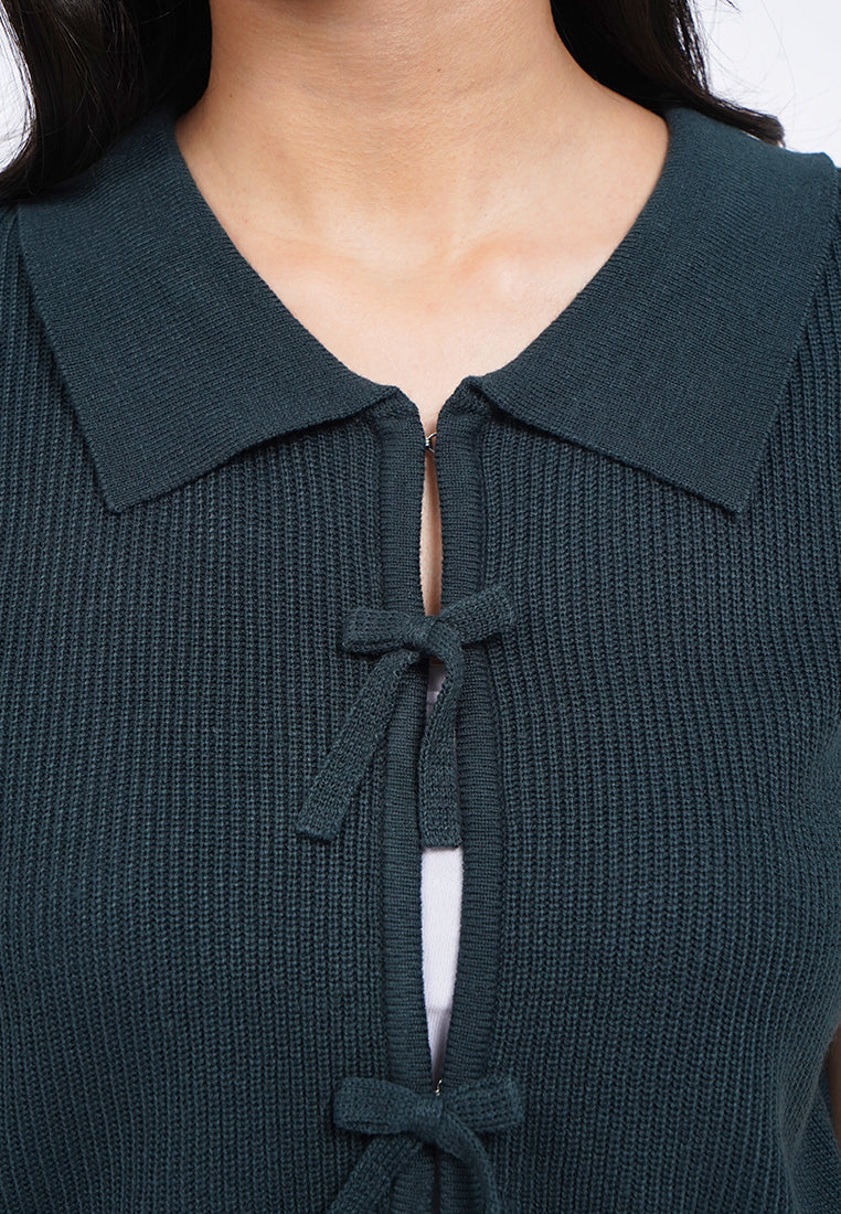 Tied Details Short Sleeve Knit Top
