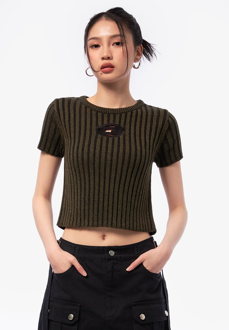 Ribbed Short Sleeve Top