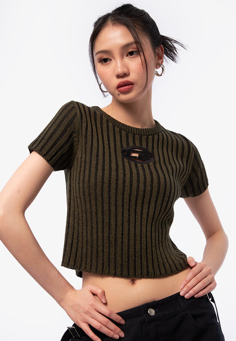 Ribbed Short Sleeve Top