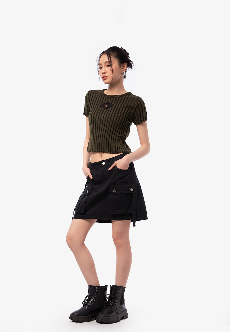 Ribbed Short Sleeve Top