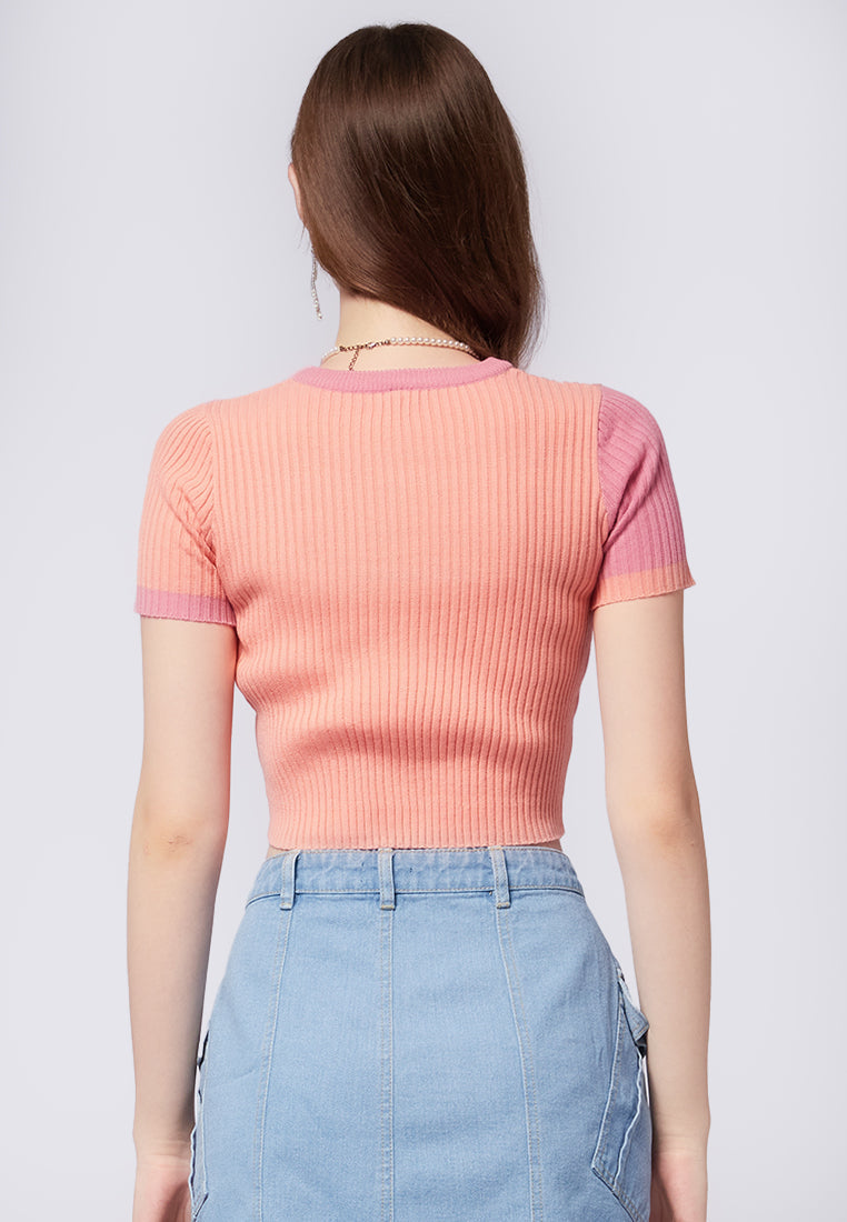 Fitted Round Neck Knit Top