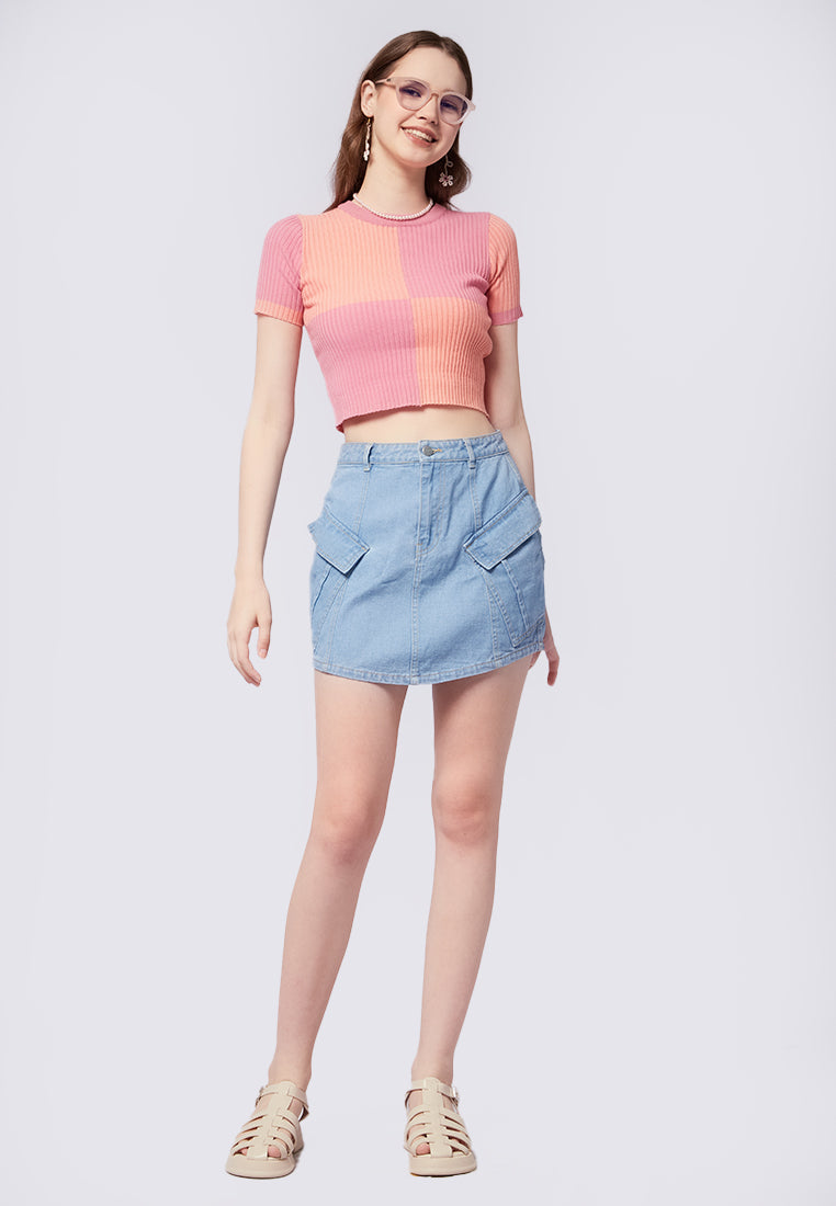 Fitted Round Neck Knit Top