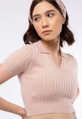Fitted Knit Polo Top