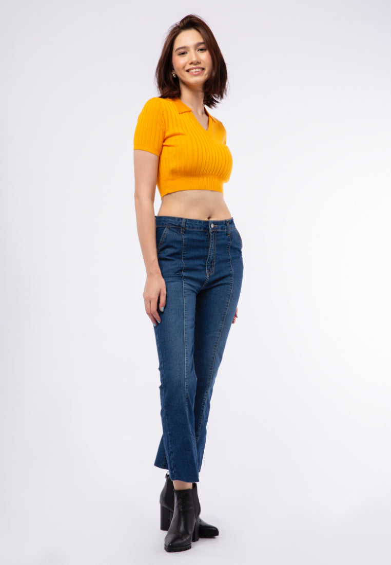 Fitted Knit Polo Top