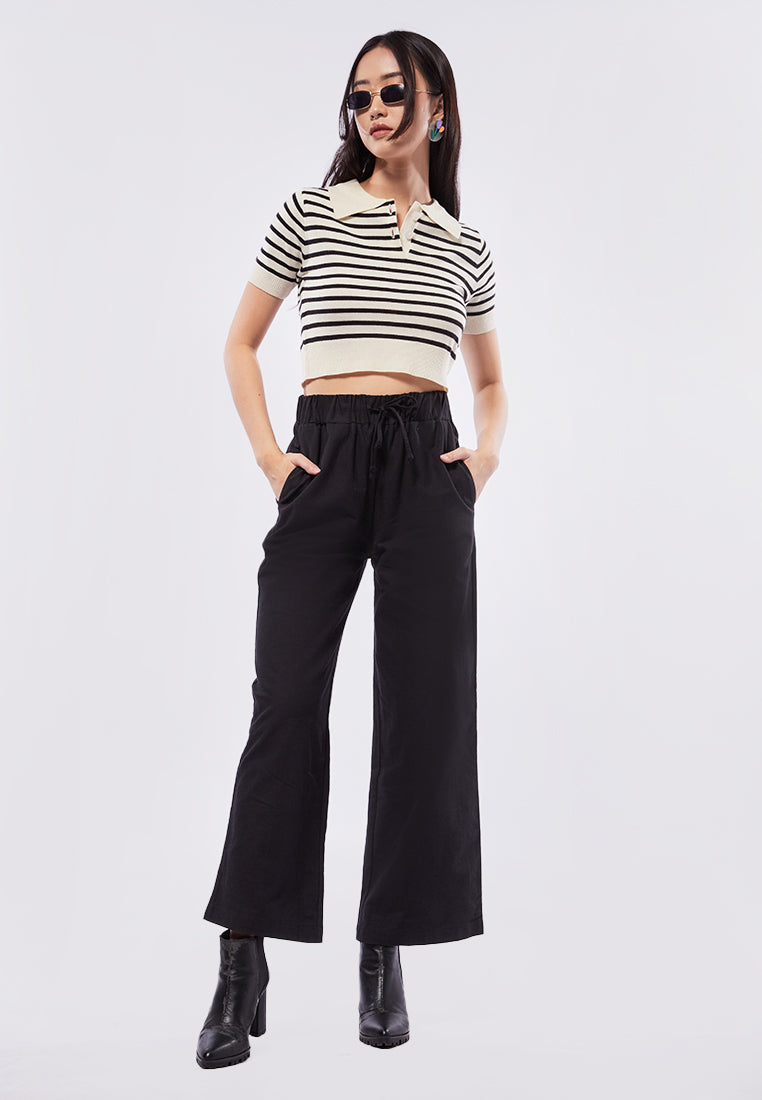 Crop Stripe Knit Top