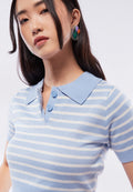 Crop Stripe Knit Top
