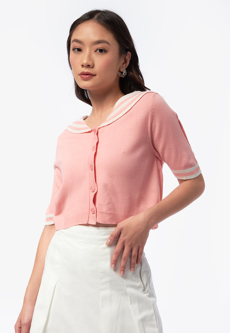 Sailor Short Sleeve Knit Top