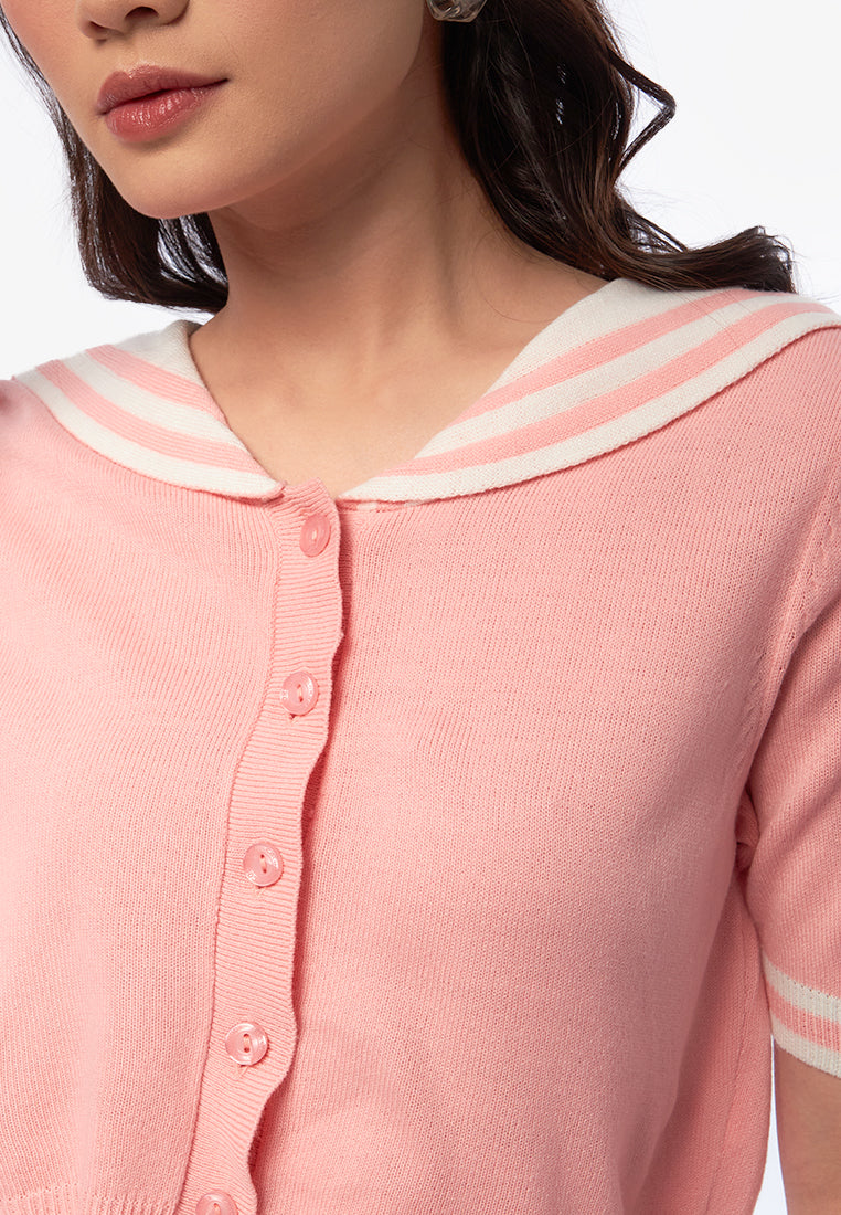 Sailor Short Sleeve Knit Top