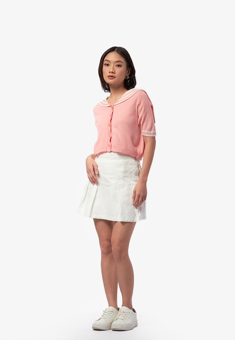 Sailor Short Sleeve Knit Top