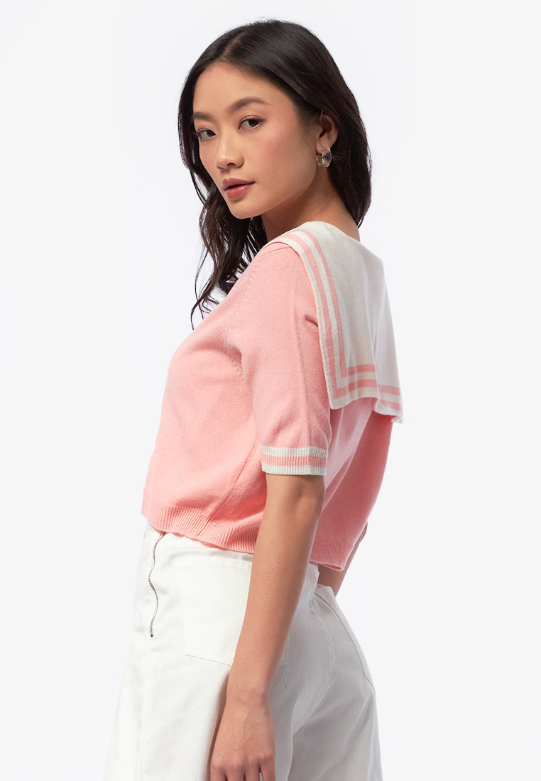 Sailor Short Sleeve Knit Top