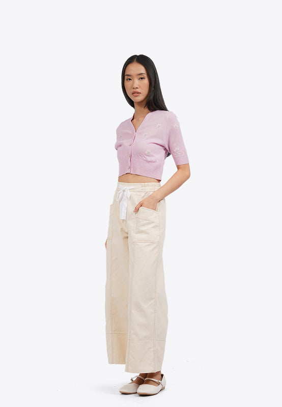 Short Sleeve Cropped Knit Top